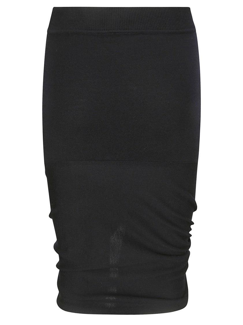 Coperni Wool Midi Skirt With Knot Detail