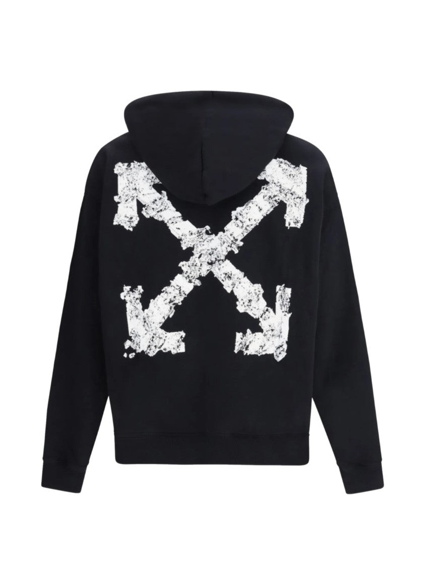 Off-White Black Heraldic Treshold Arrows Cotton Hoodie