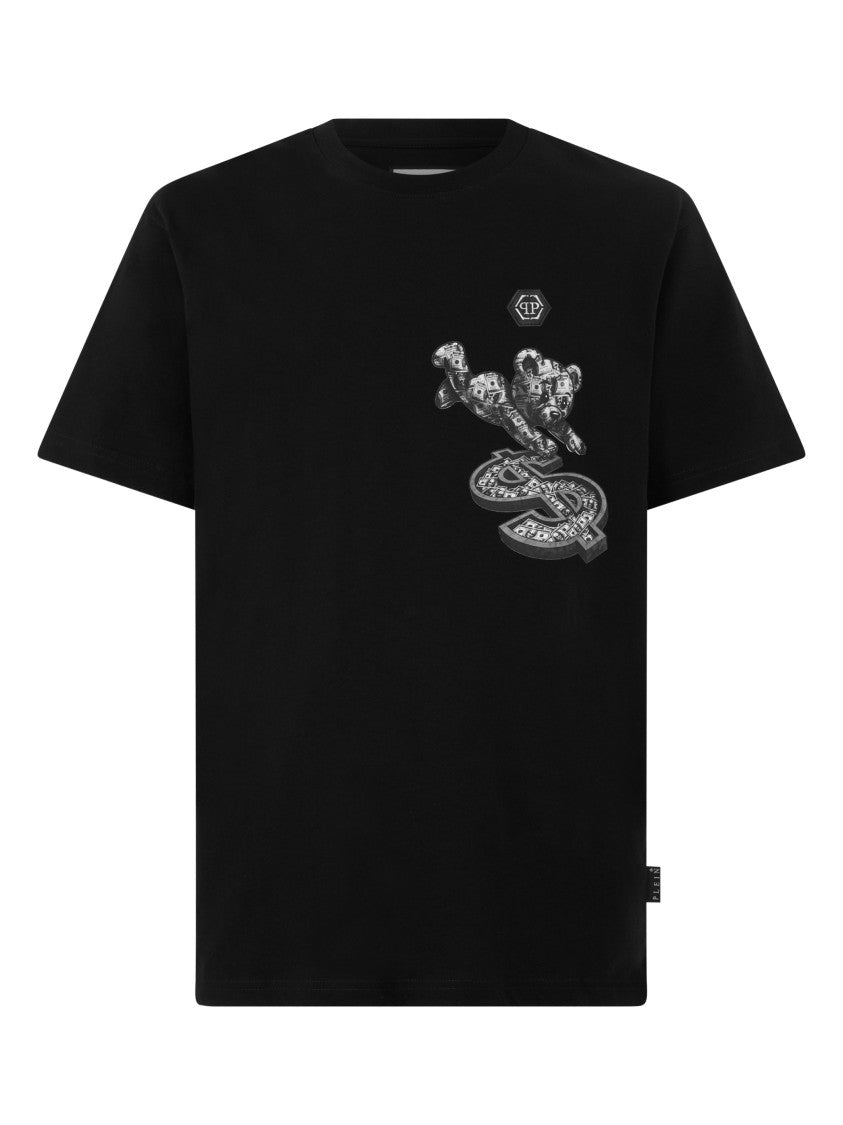 Philipp Plein Teddy Dollar Pattern Cotton T-Shirt