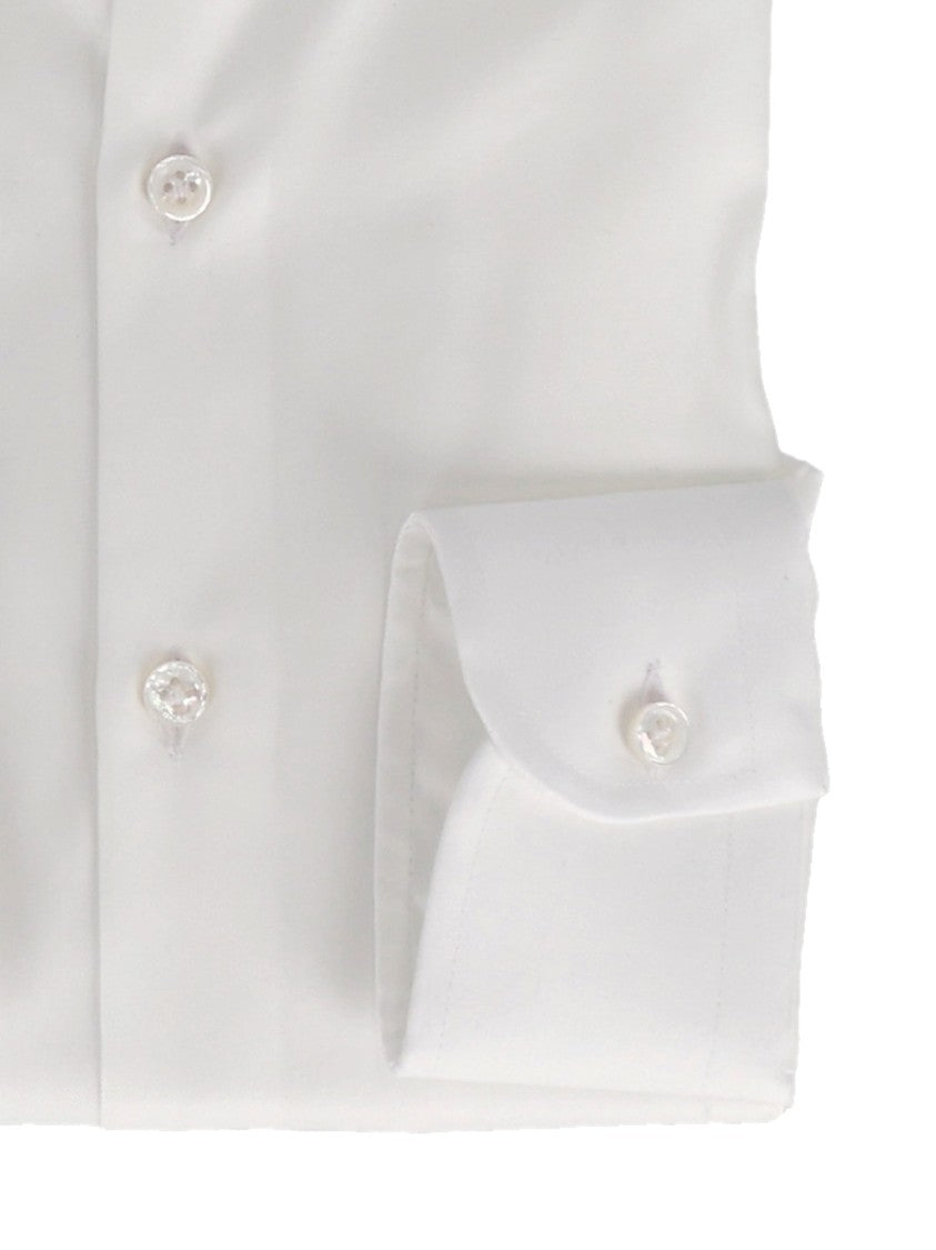 Sonrisa Classic White Cotton Dress Shirt With Pointed Collar