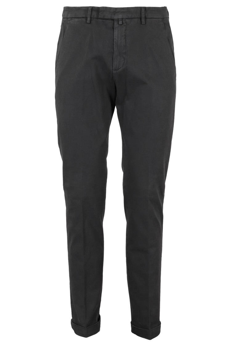 Briglia Straight-Cut Anthracite Cotton Pants