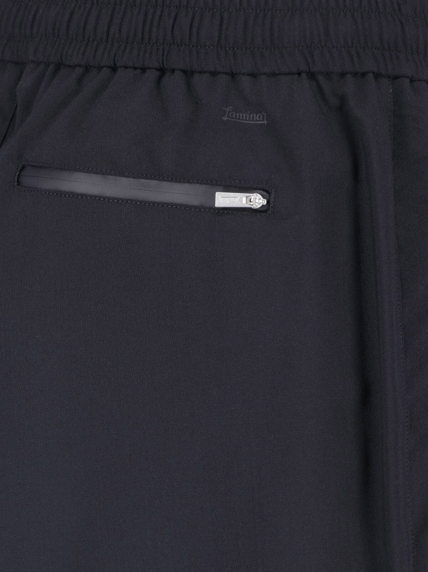 Laminar Black Straight-Leg Wool Blend Laminar Trousers