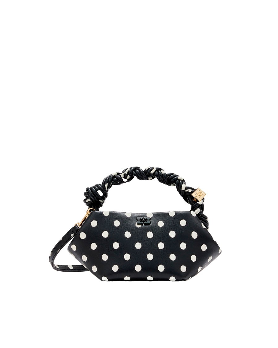 Ganni Black Polka-Dot Mini Bou Bag