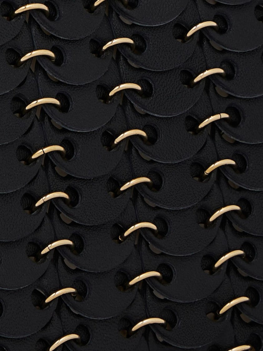 Rabanne Woven Black Leather Shoulder Bag