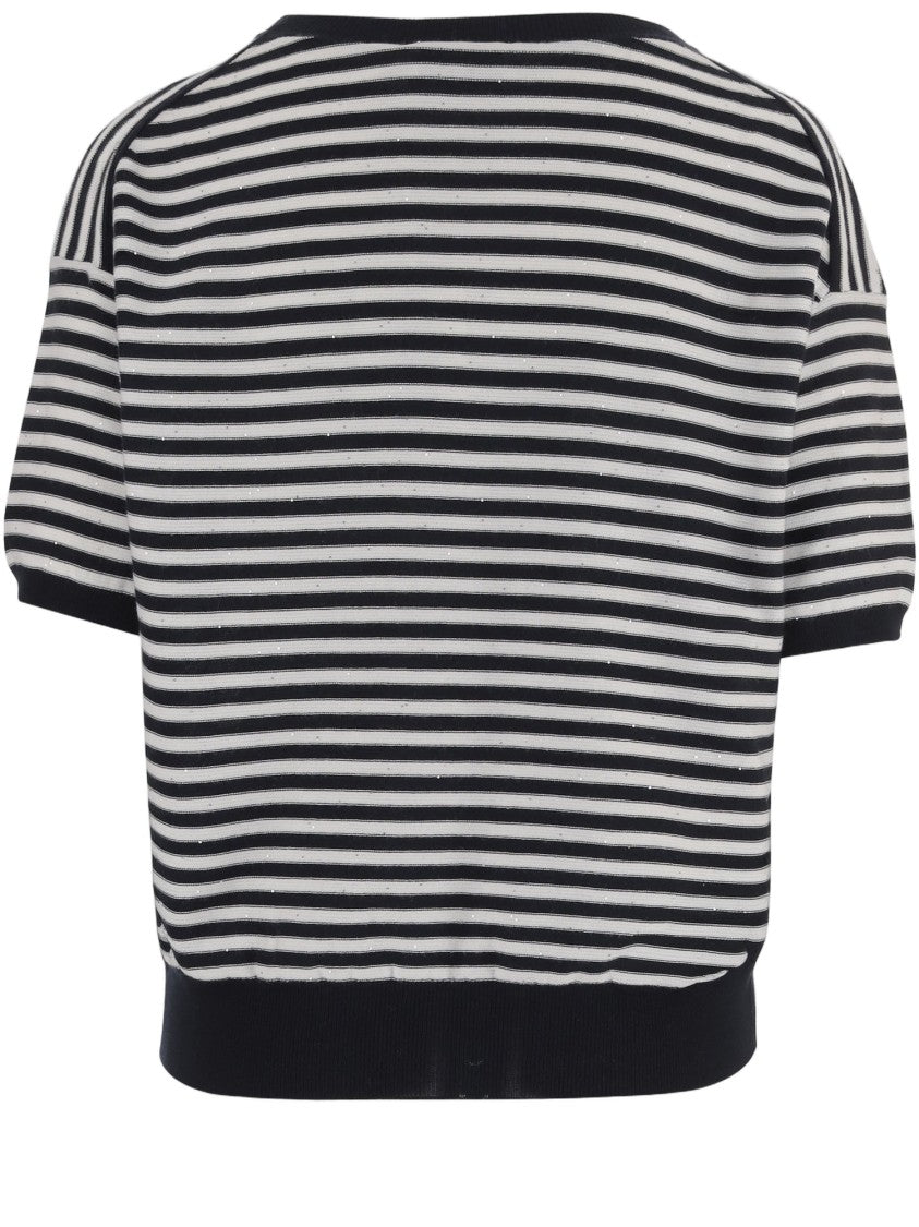Bruno Manetti Striped Cotton Sweater
