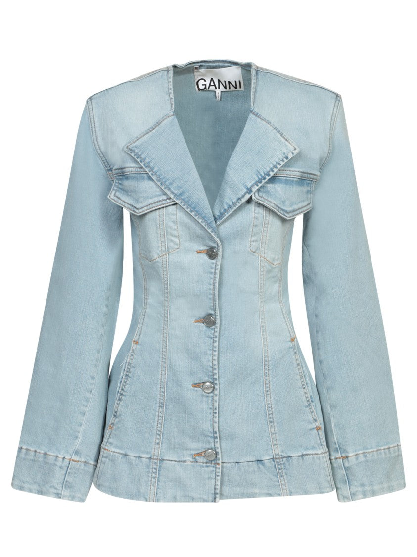Ganni Light Blue Denim Jacket