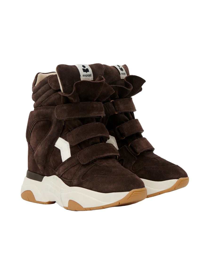 Isabel Marant Chocolate Milky Balskee Suede Sneakers