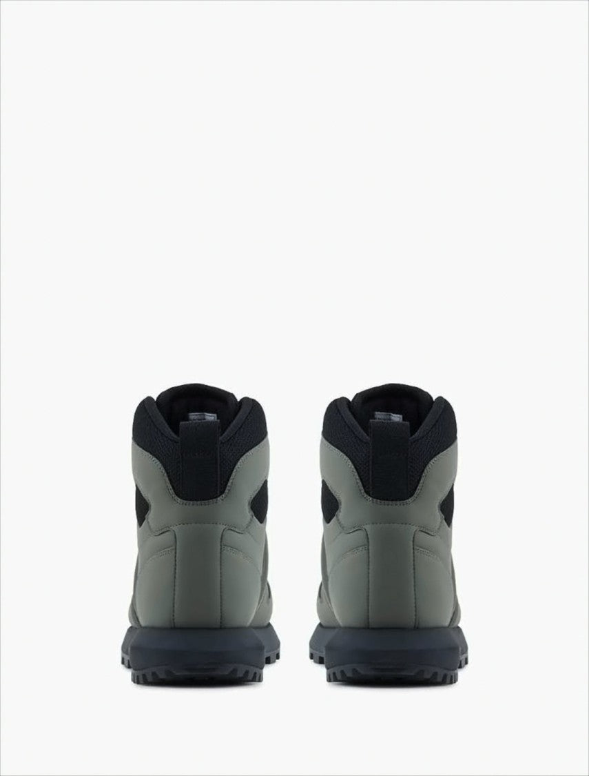 Emporio Armani Mid-Top Sneakers With Rubber And Mesh Details