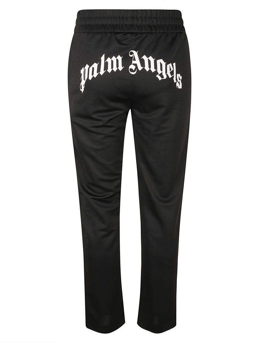 Palm Angels Tapered Black Trousers With Elastic Waistband