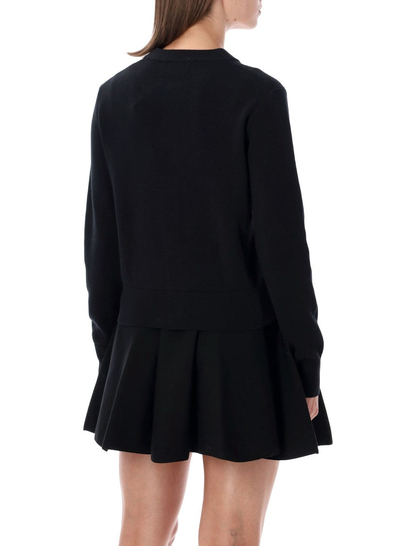 Ami Paris Quota Crewneck Ami De Coeur Merino Wool Cardigan