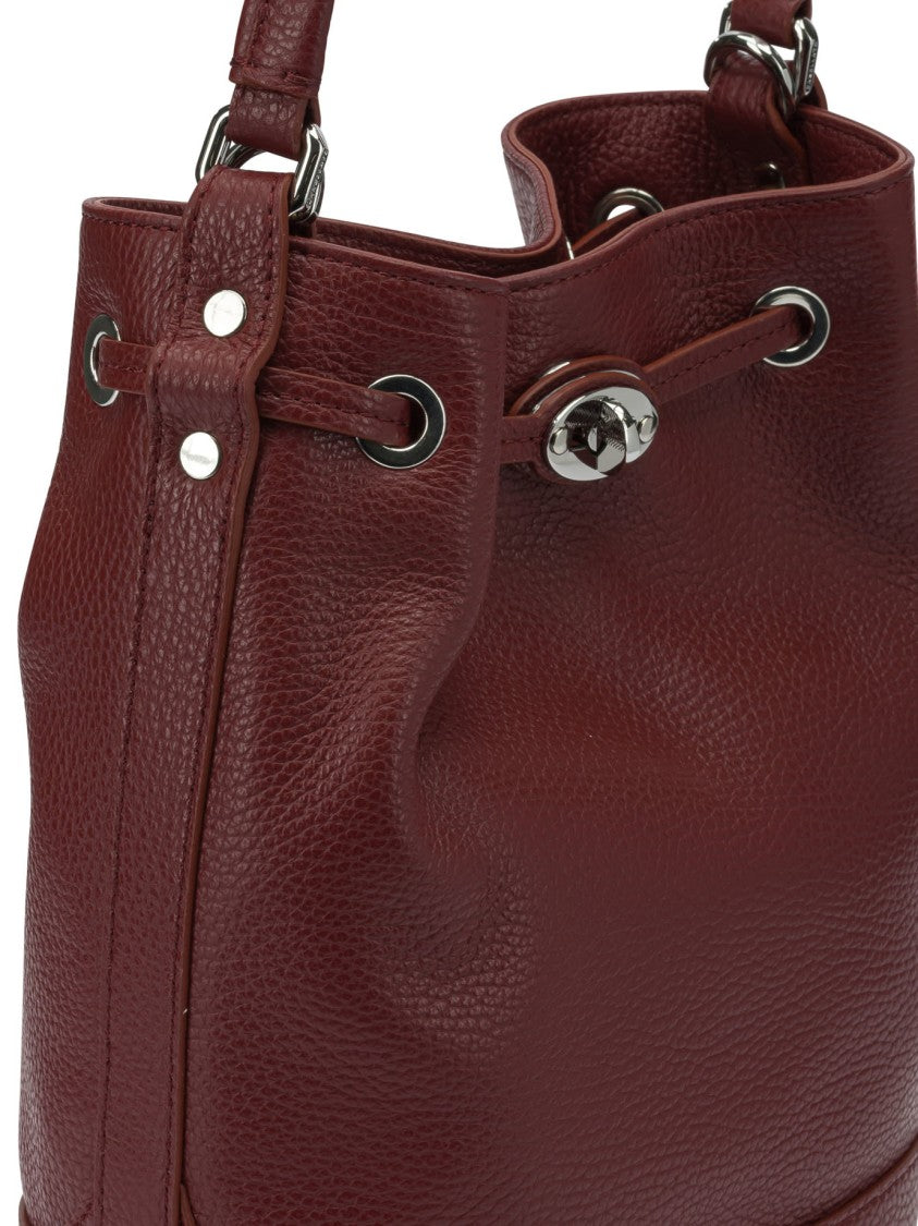 Zanellato Textured Leather Shoulder Bag With Adjustable Strap