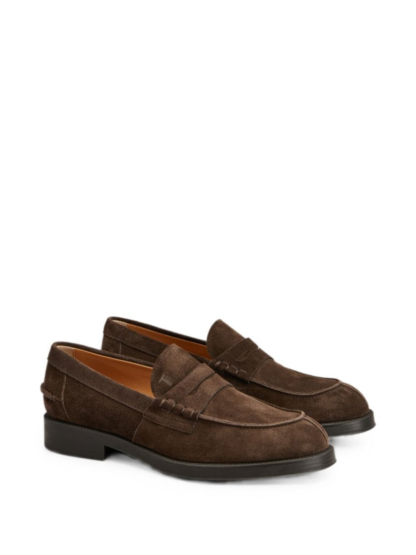 Tod's Brown Suede Calfskin Classic Loafers