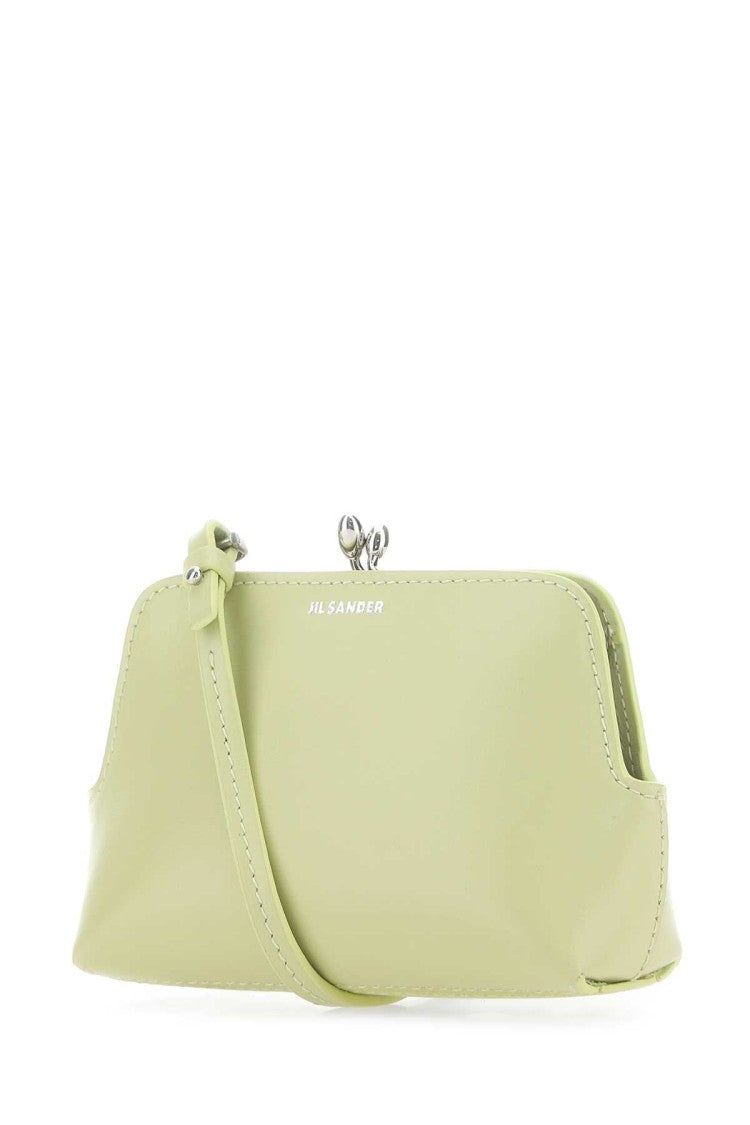 Jil Sander Pastel Green Leather Micro Goji Crossbody Bag