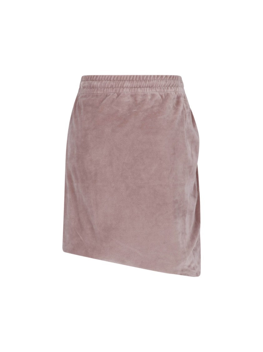 Vivienne Westwood Pink Ruched Drawstring Velvety Skirt