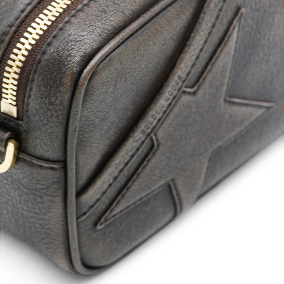 Golden Goose Textured Dark Brown Leather Crossbody Bag