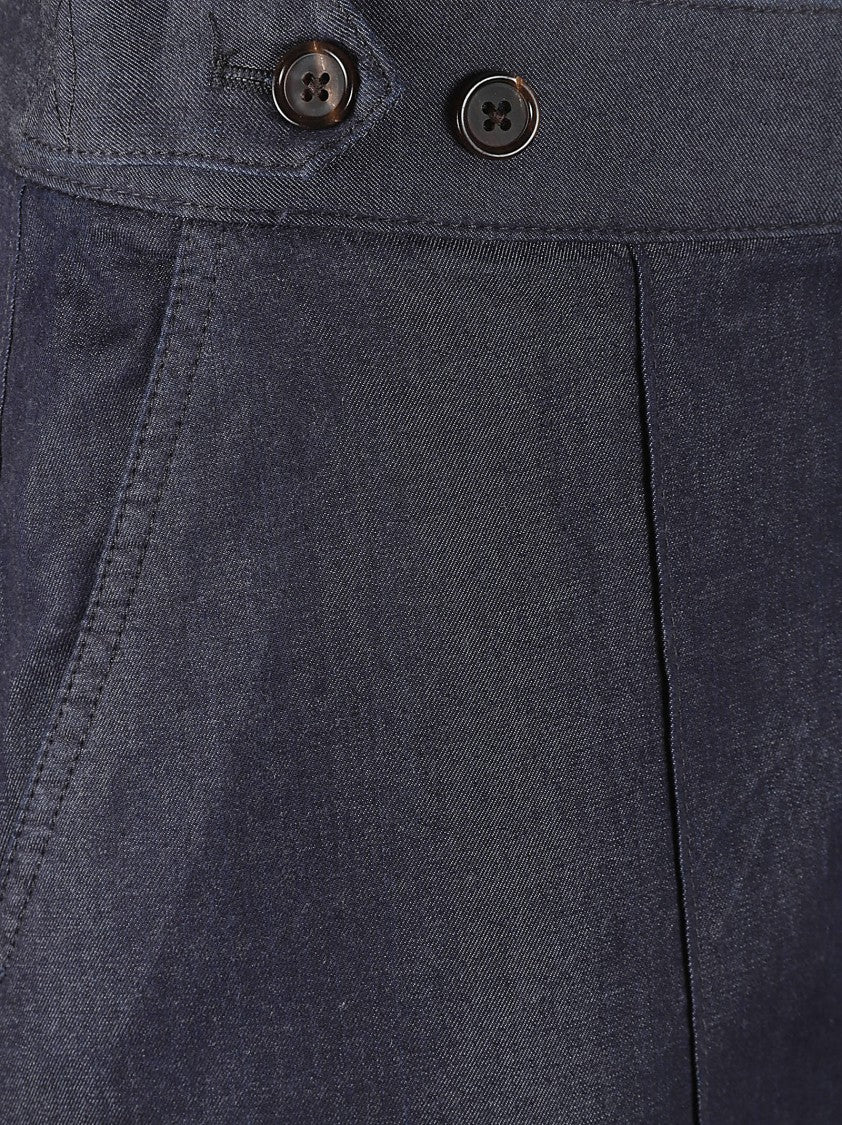 Alexander Mcqueen Tailored Blue Shorts With Subtle Sheen