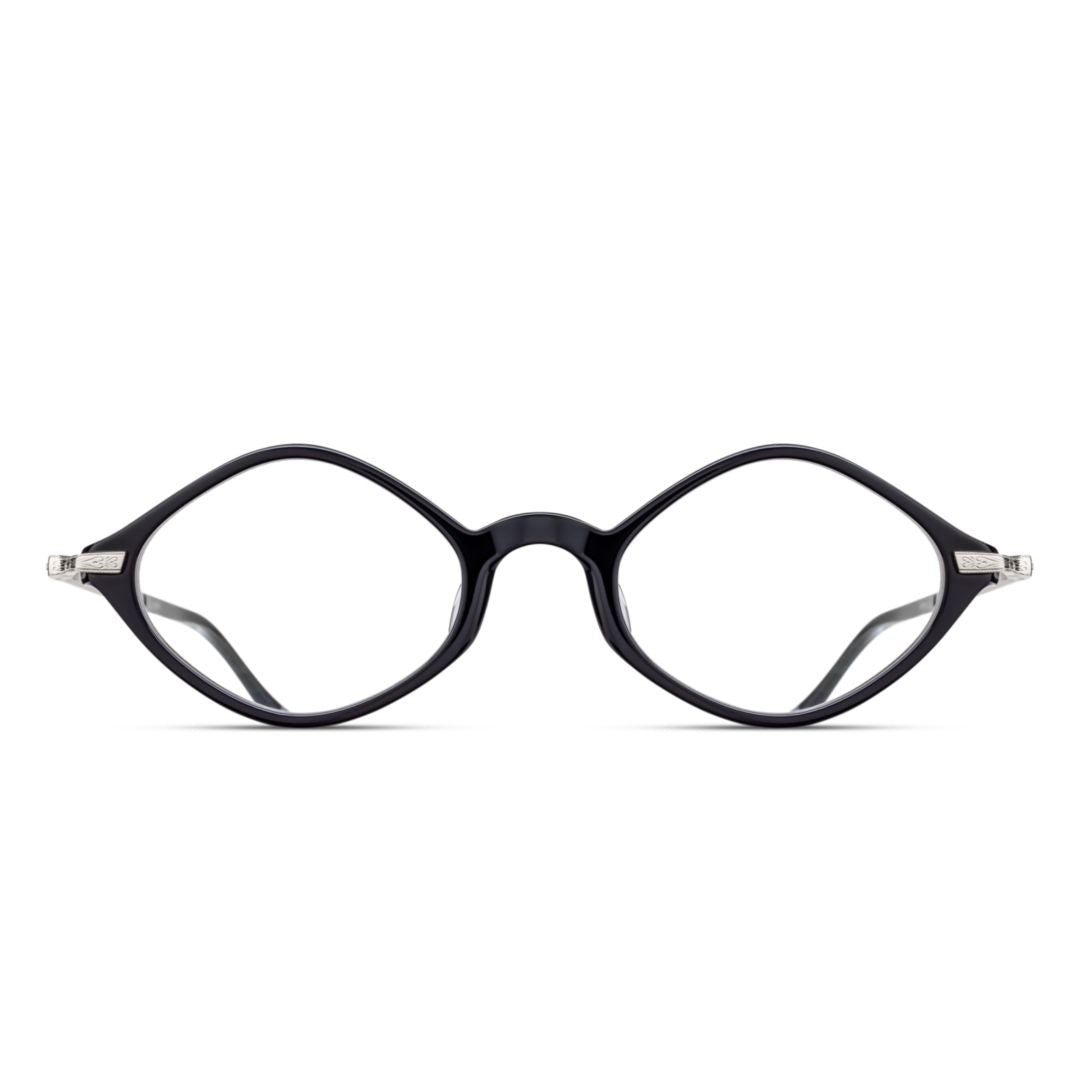 Matsuda M2066.Rx Sleek Black Acetate Eyeglasses With Modern Metallic Temples