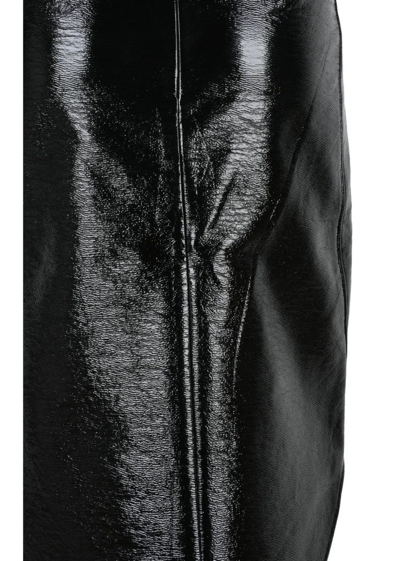 Courrèges Black Cotton-Blend Zip Midi Skirt