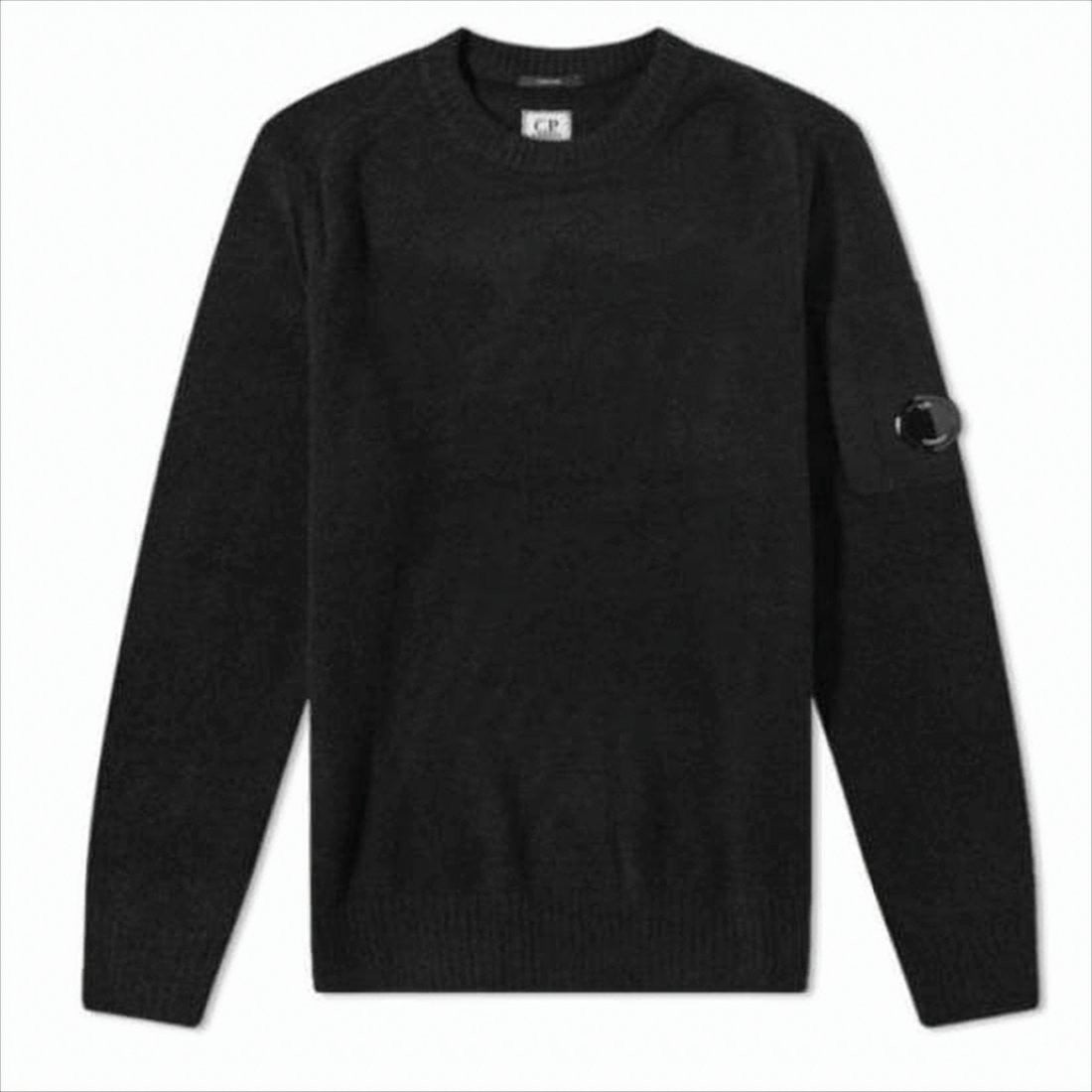 C.P. Company Classic Crew Neck Sweater With Textured Knit And Subtle Patch Detail