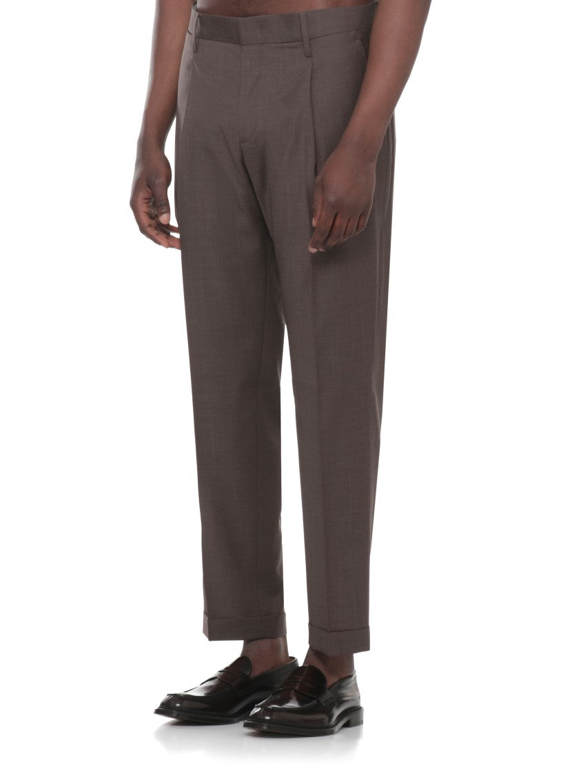 Briglia 1949 Brown Tiberios Wool Straight-Leg Pants