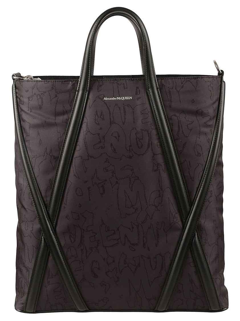 Alexander Mcqueen Textured Black Structured Bag