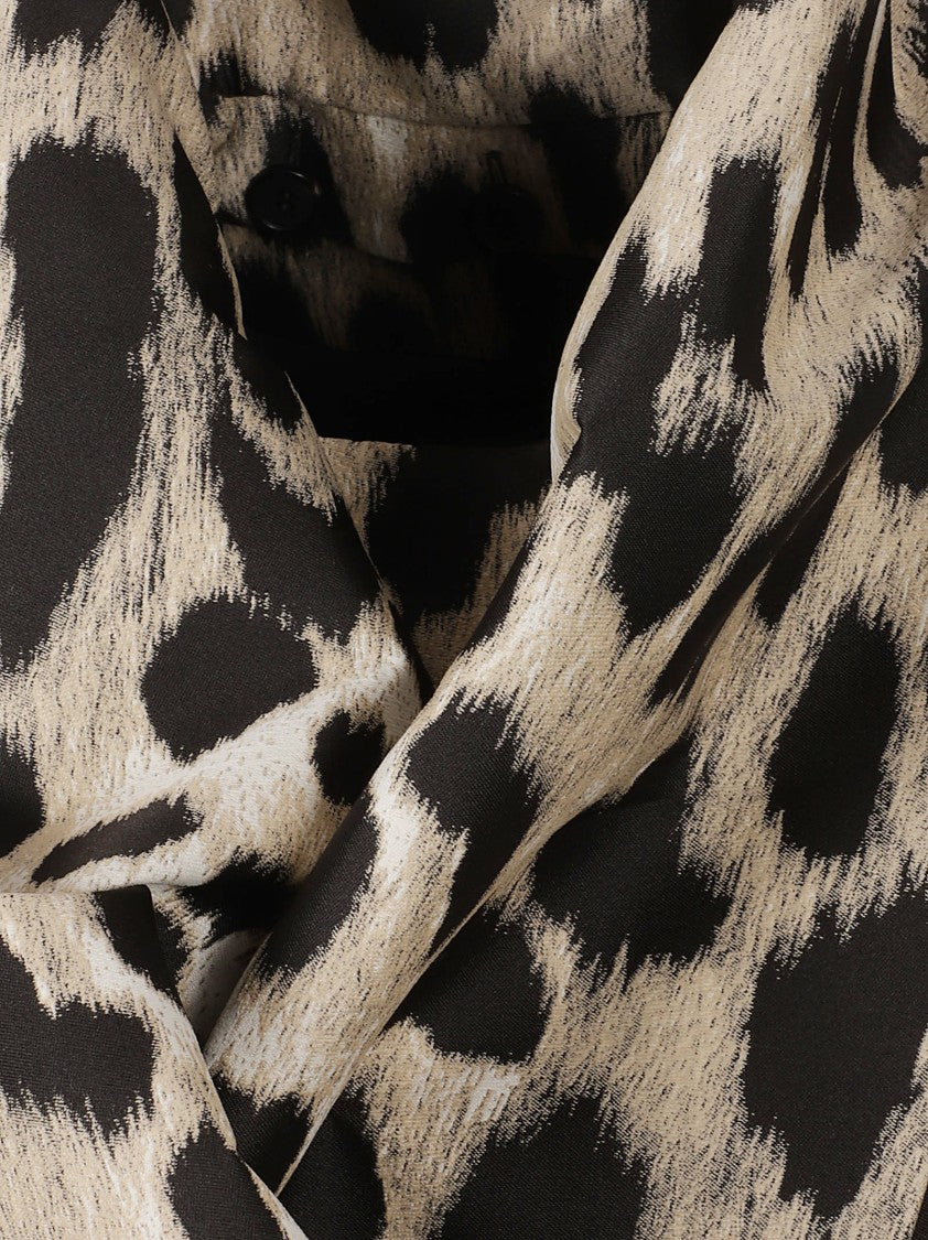 Givenchy Structured Leopard Print Coat With Asymmetrical Collar