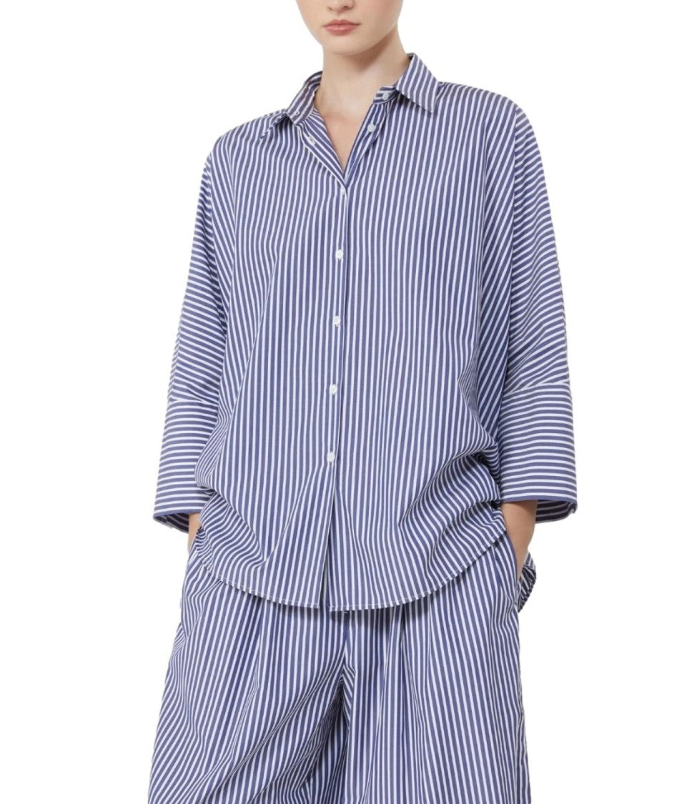 Max Mara Blue Striped Wkdhudson Cotton Shirt