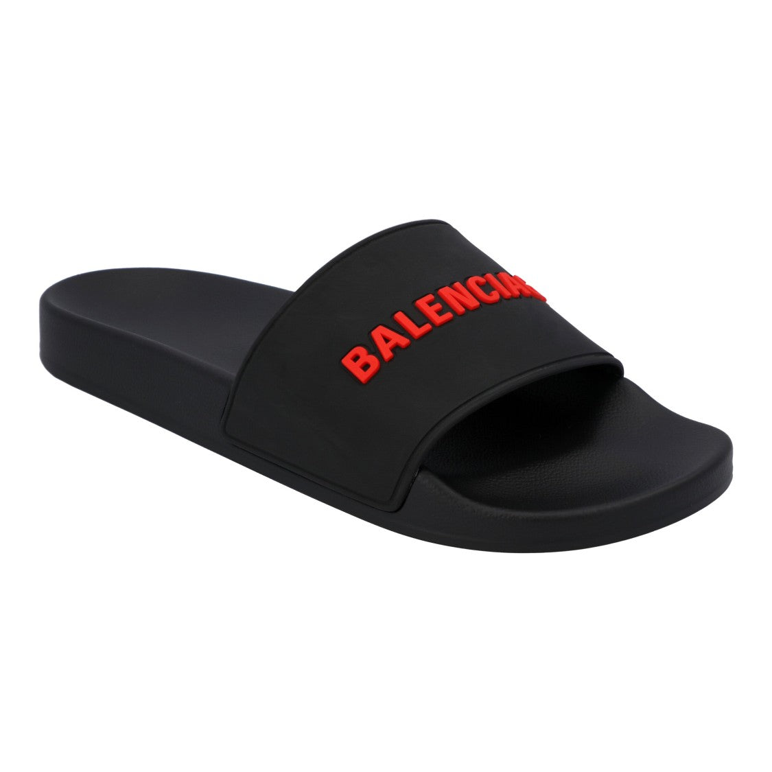 Balenciaga Logo Band Rubber Slide Black