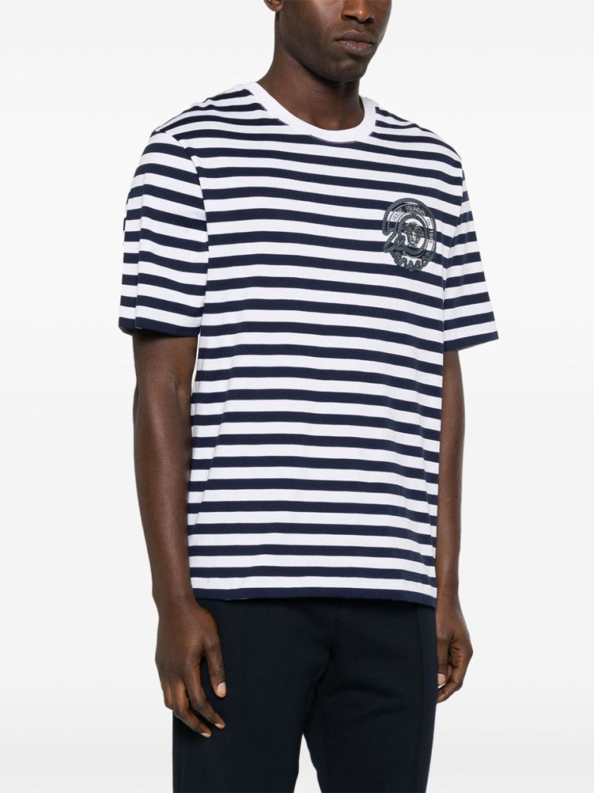 Versace Horizontal Stripe Cotton Jersey T-Shirt