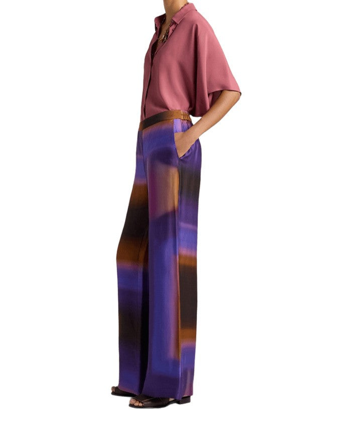 Momonì Printed Viscose Wide-Leg Trousers