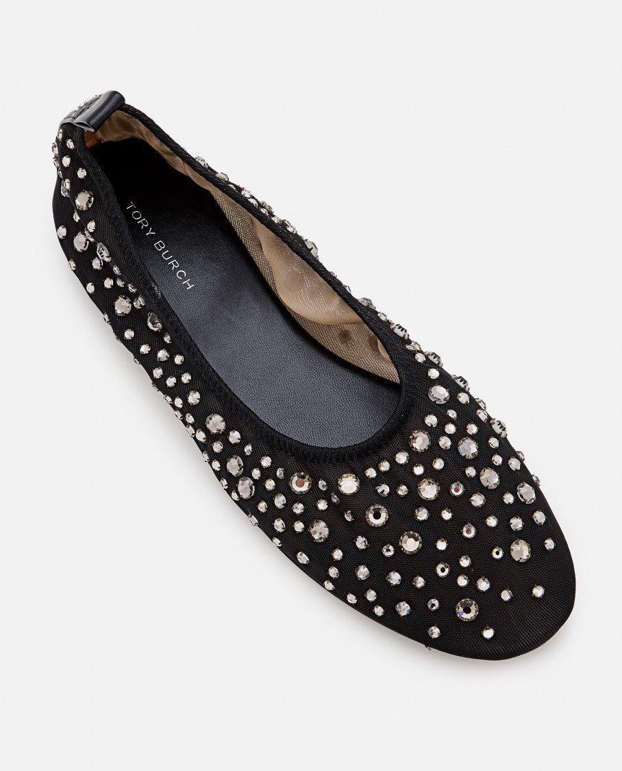 Tory Burch Crystal Embellishments Ballerina Flats