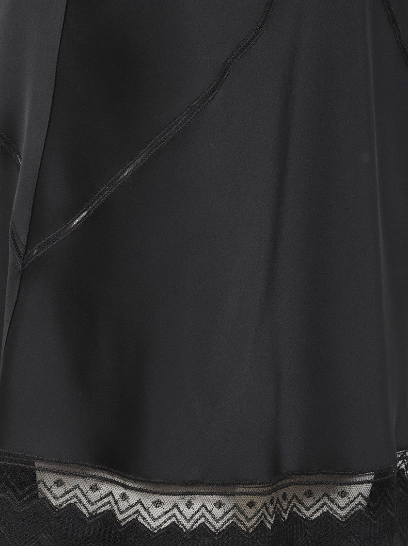 Tom Ford Black V-Neck Dress With Delicate Lace Trim