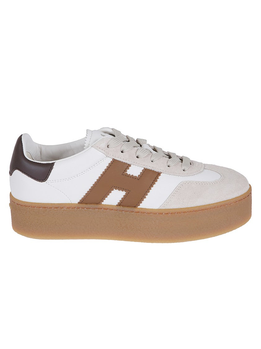 Hogan Butter-Colored Suede And Nappa Leather Sneakers