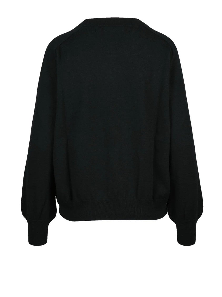Ballantyne Crewneck Pullover Sweater With Puff Sleeves In Cashmere
