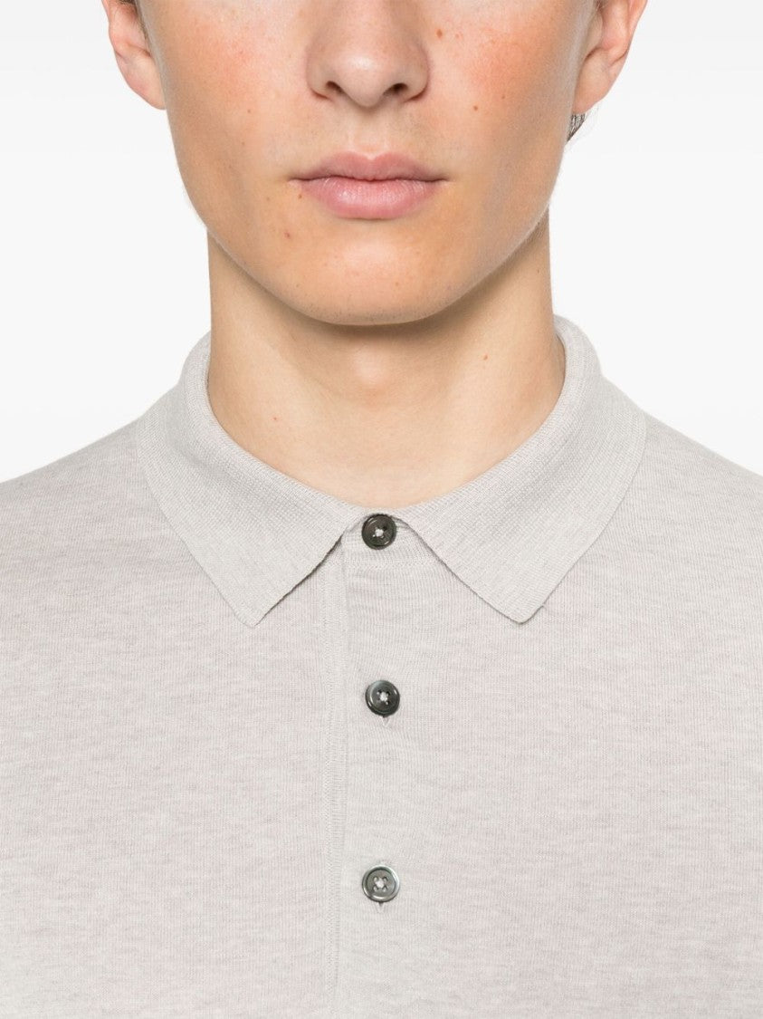 Tom Ford Long-Sleeved Polo With Classic Collar In Soft Cotton