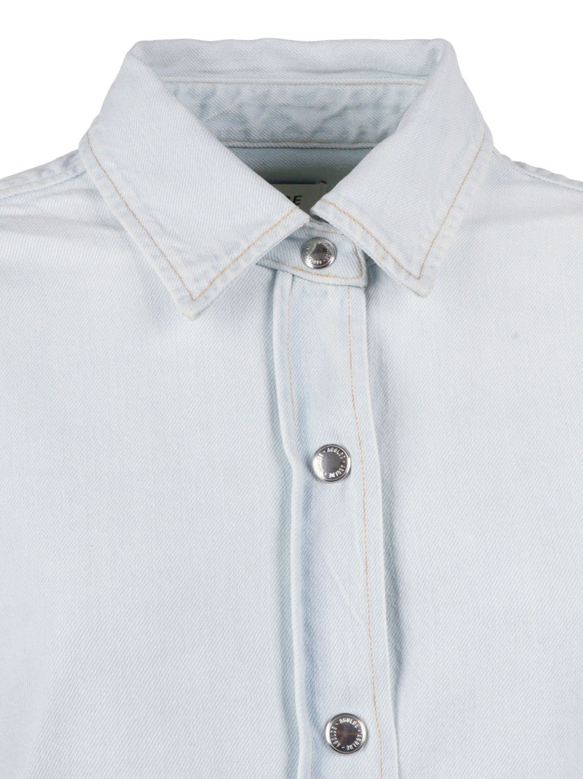 Agolde Theo Asymmetrical Open Back Casual Shirt