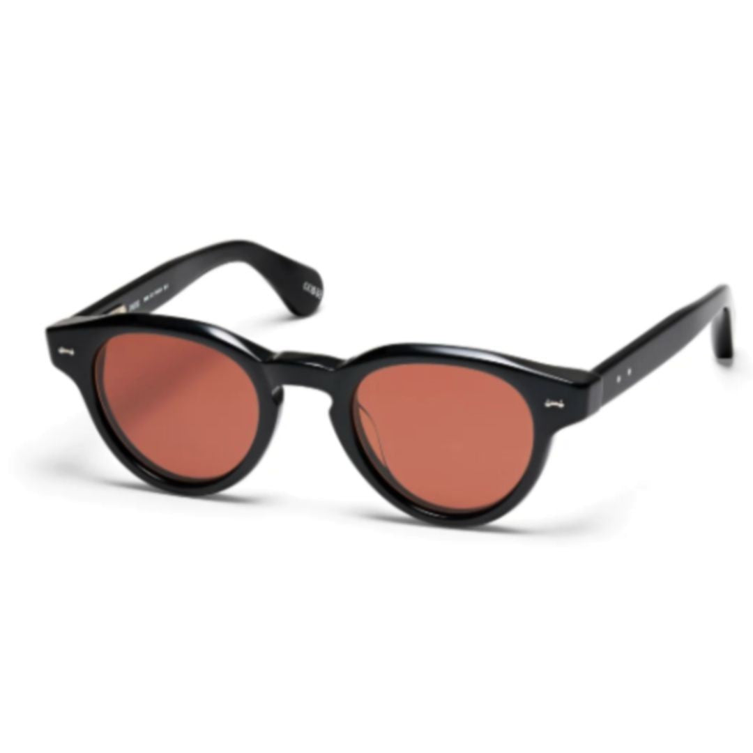 Peter And May Panda Classic Round Frame Acetate Sunglasses With Bordeaux Lenses