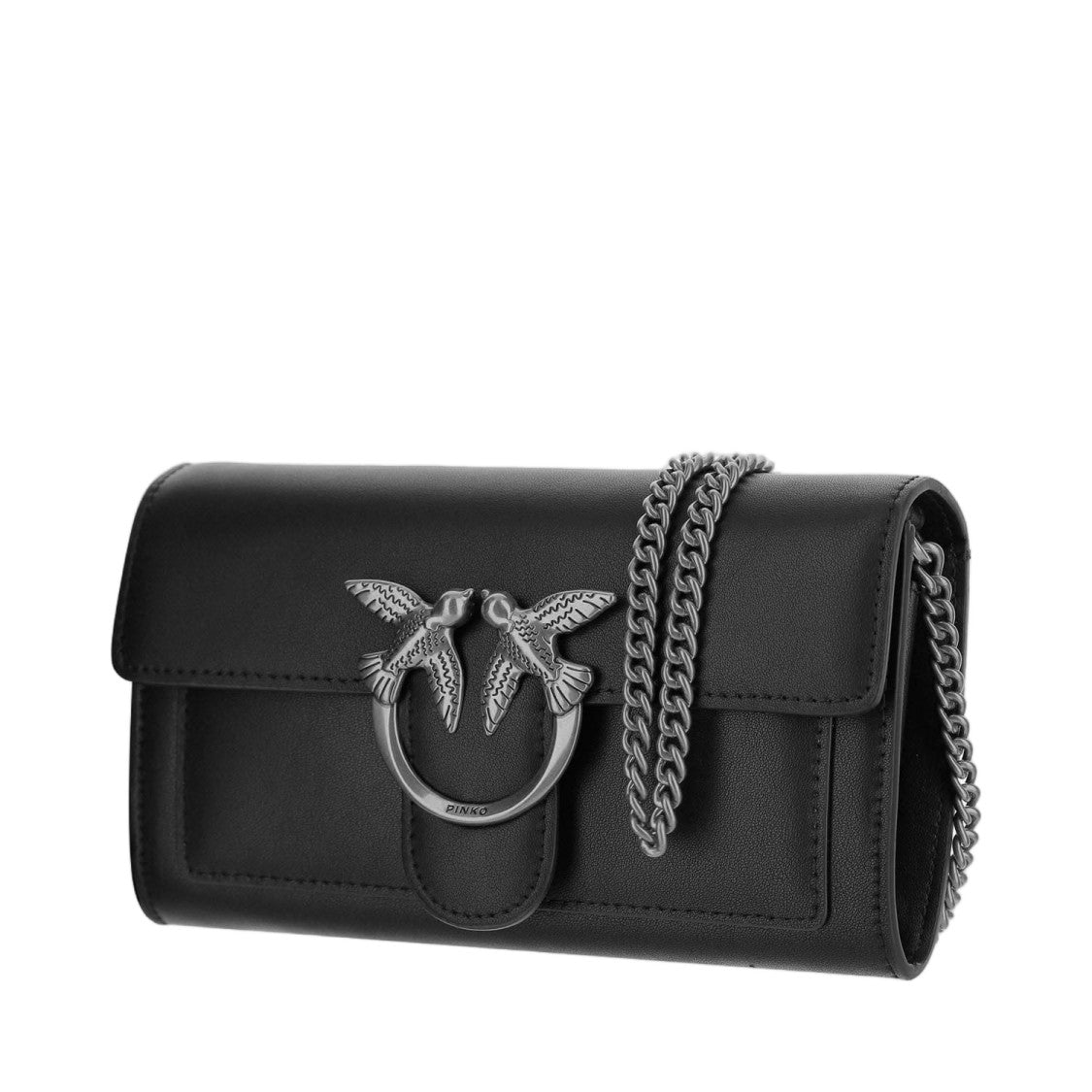 Pinko Black Love Simply Leather Shoulder Bag