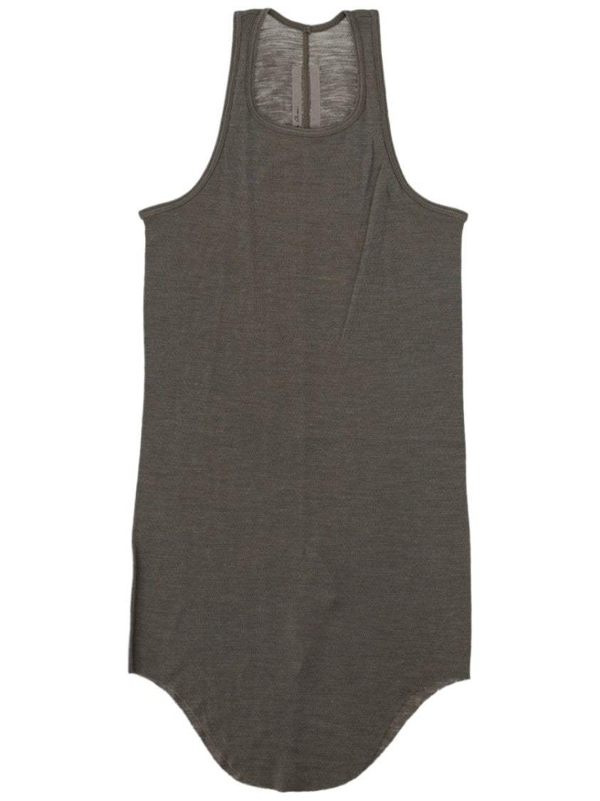 Rick Owens Basic Rib Scoop Neck Ribbed Wool-Silk Tank Top