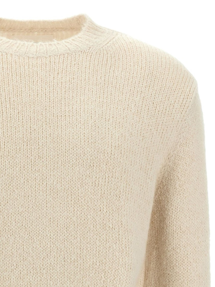Jil Sander Bianco Sweater In Alpaca And Virgin Wool Blend