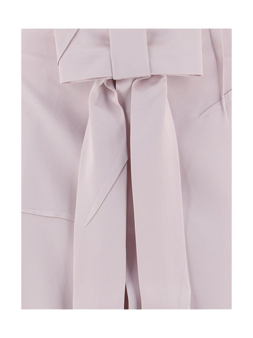 Alainpaul Light Pink Bow Acetate-Blend Midi Skirt