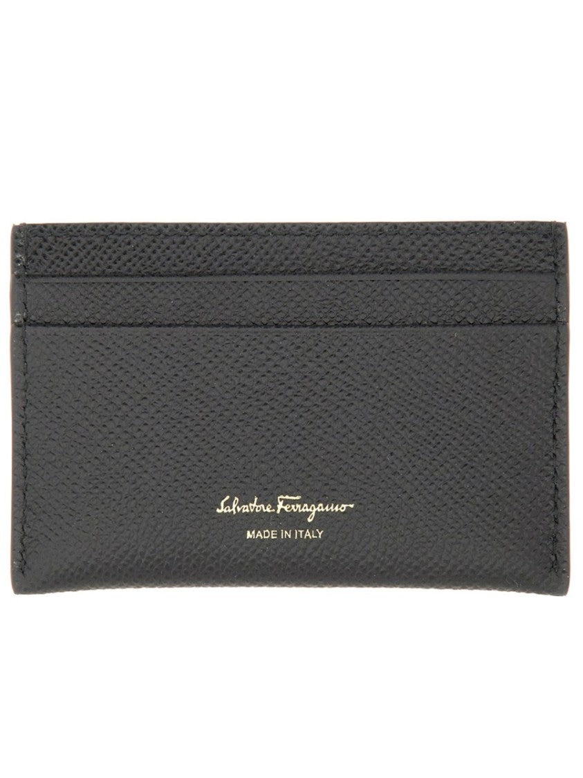 Ferragamo Gancini Calfskin Textured Card Holder