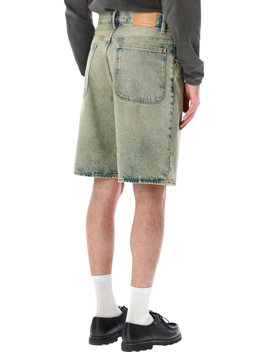 Sunflower Super Wide Indigo Vintage Washed Shorts