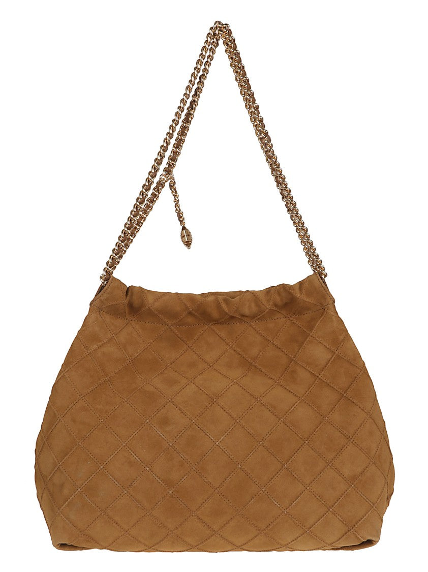 Tory Burch Quilted Suede Shoulder Bag