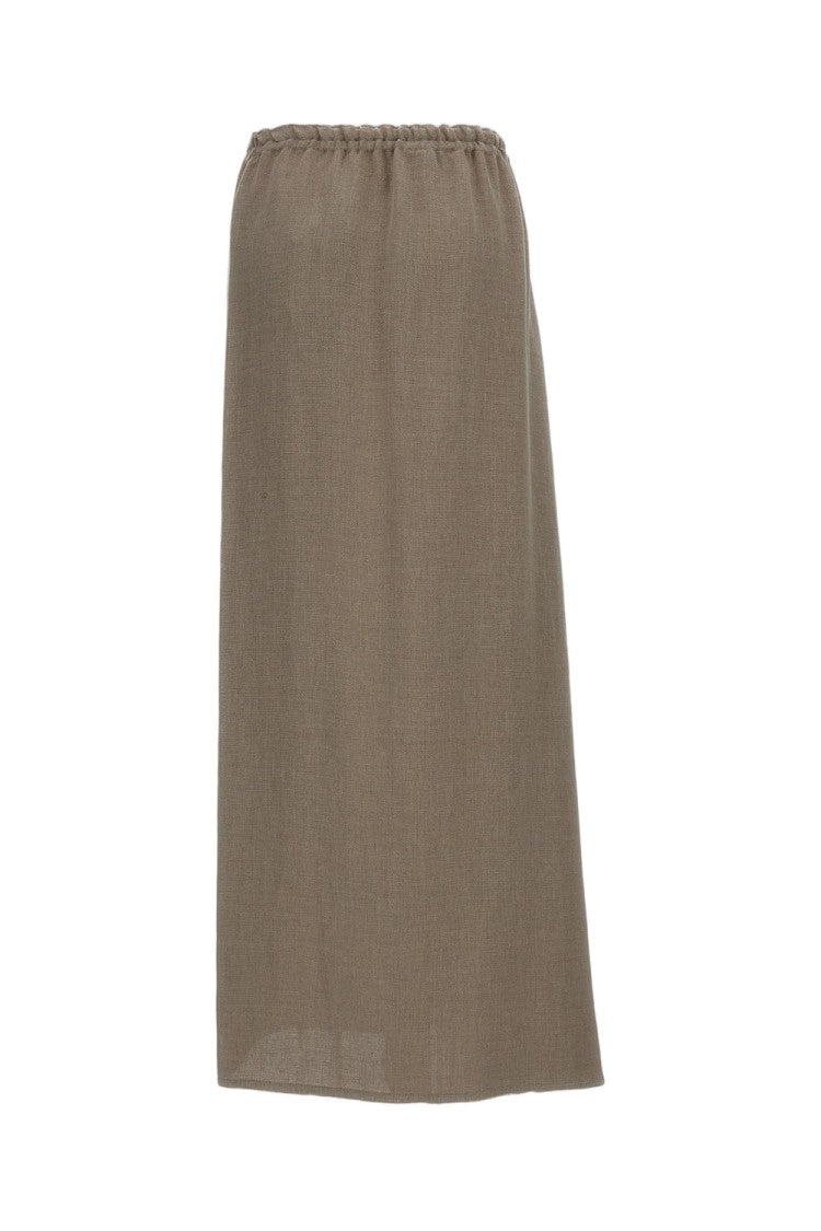Dusan Beige Long Sarong Skirt