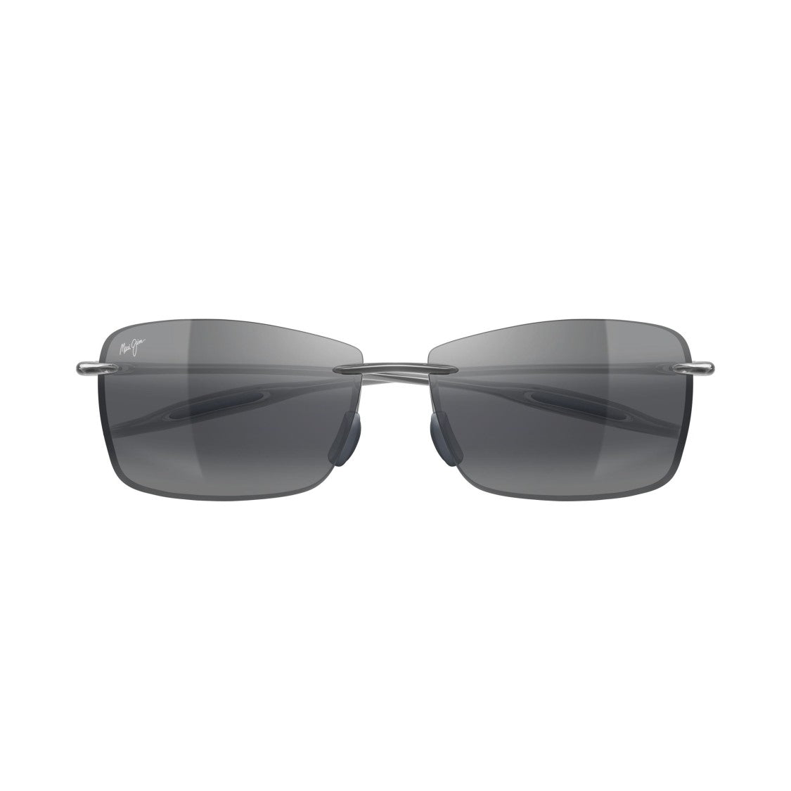 Maui Jim Lighthouse Rimless Sunglasses With Rectangular Dark-Tinted Lenses