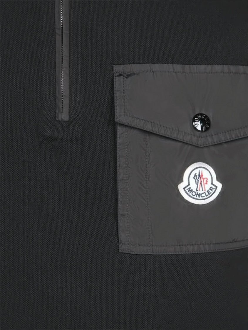 Moncler Short-Sleeved Polo Shirt With Zippered Placket