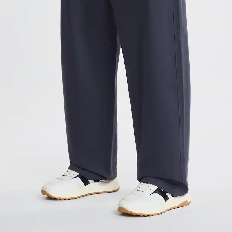 Hogan White Black Logo Textured Sole Sneakers