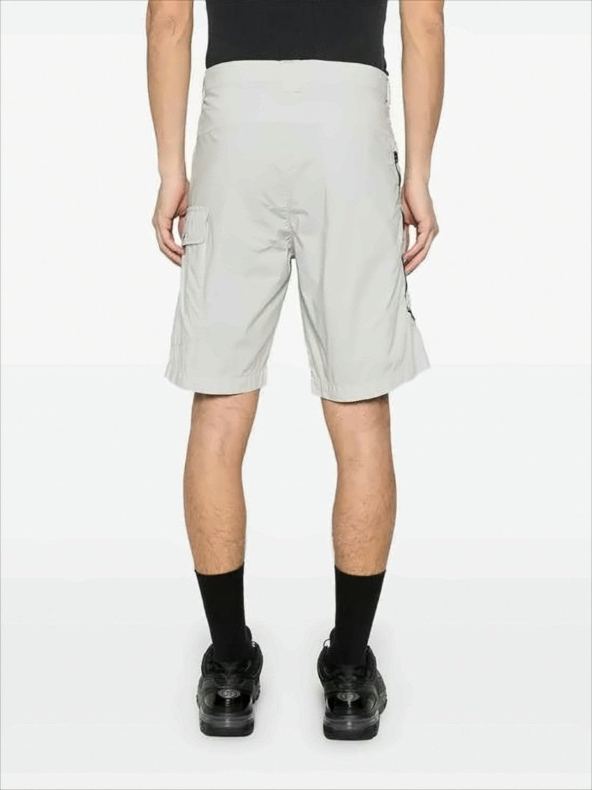C.P. Company Minimalist White Shorts With Flap Pocket