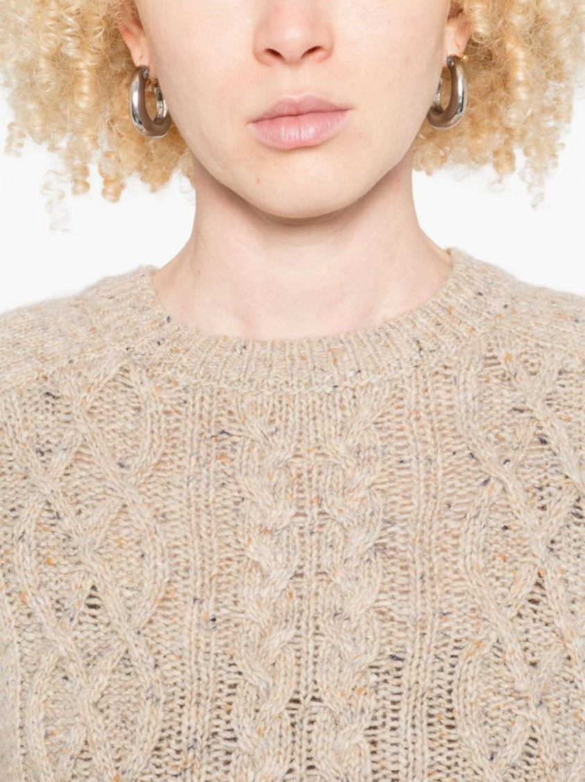 Yerse Textured Cable Knit Merino Wool Blend Sweater